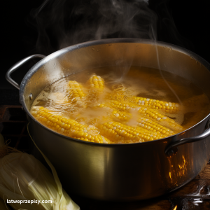 Jak ugotować kukurydzę - gotowana kukurydza w garnku z wodą.
