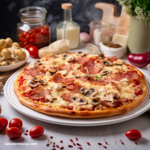 Pizza Capriciosa Z pieczarkami i szynką.